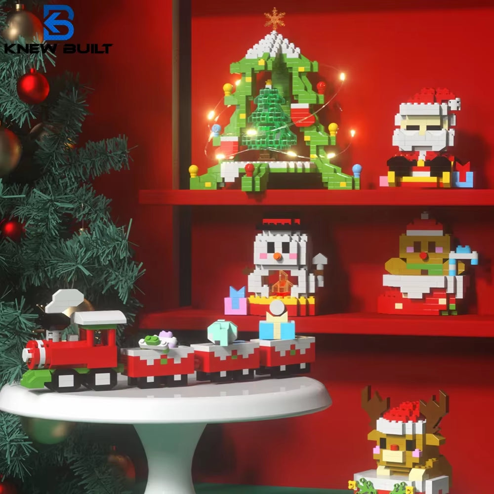Christmas Micro Mini Building Blocks Toys - Santa Claus, Christmas Tree, Reindeer, Snowman Elements - Perfect Gifts